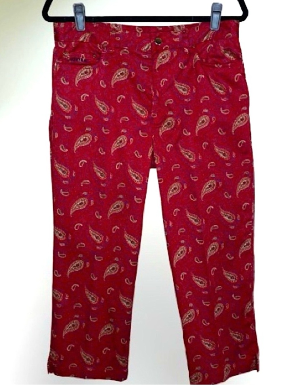 Ralph Lauren cropped paisley pants vintage pattern Sz.12